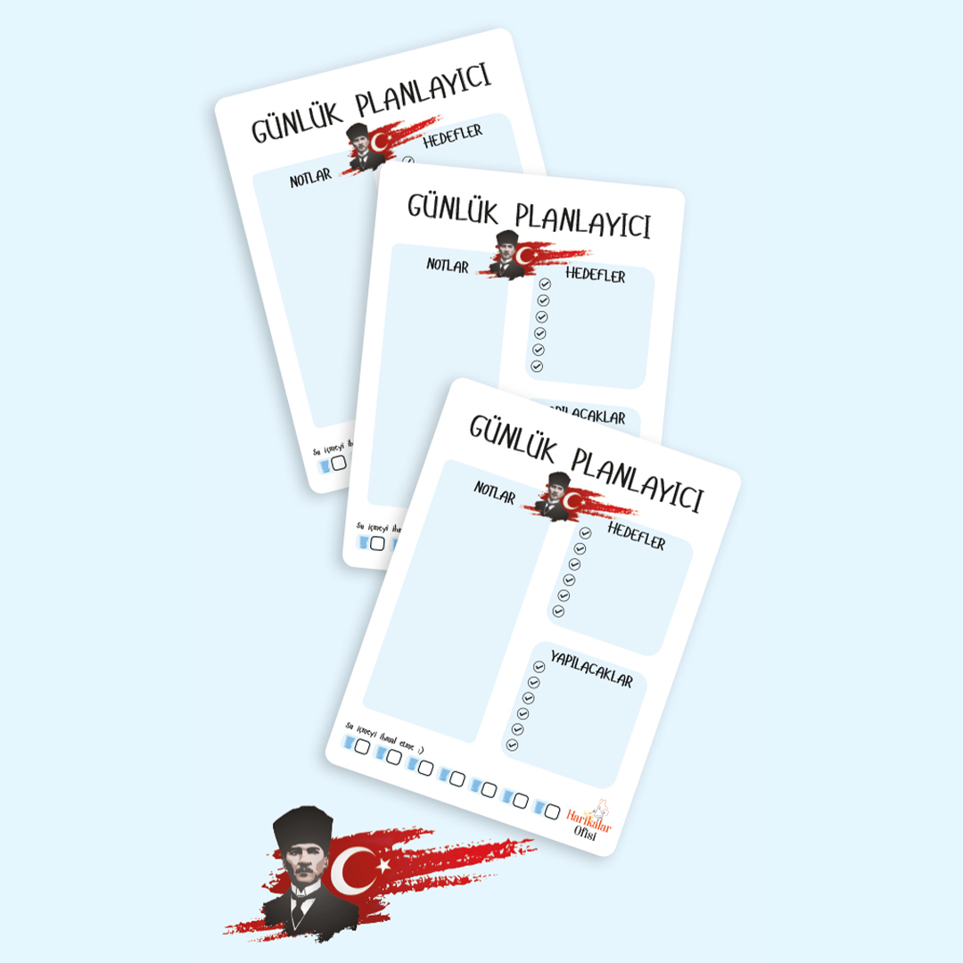 Atatürk Tasarımlı 3'lü Planlayıcı Set