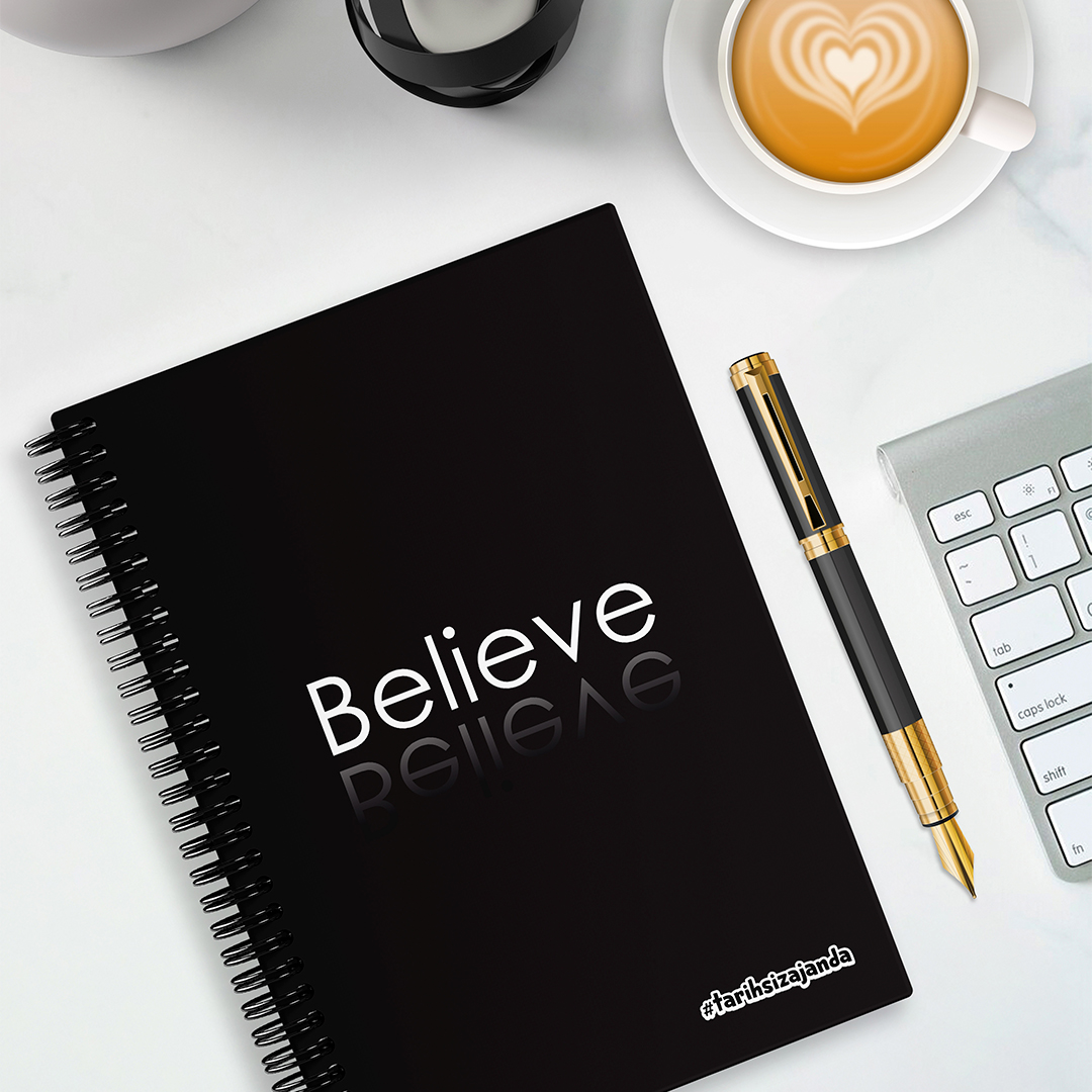 Believe Temalı Sert Kapak A5 Tarihsiz Akademik Ajanda Believe Temalı Sert Kapak A5 Tarihsiz Akademik Ajanda