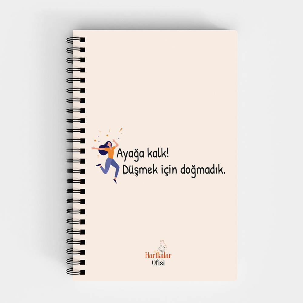 Harikalar Ofisi Ayağa Kalk! Düşmek İçin Doğmadık Temalı 14*19 Çizgili Defter