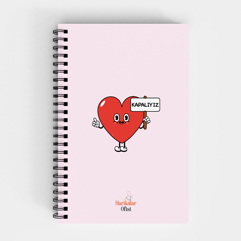 Harikalar Ofisi Kapalıyız Temalı 14*19 Çizgili Defter