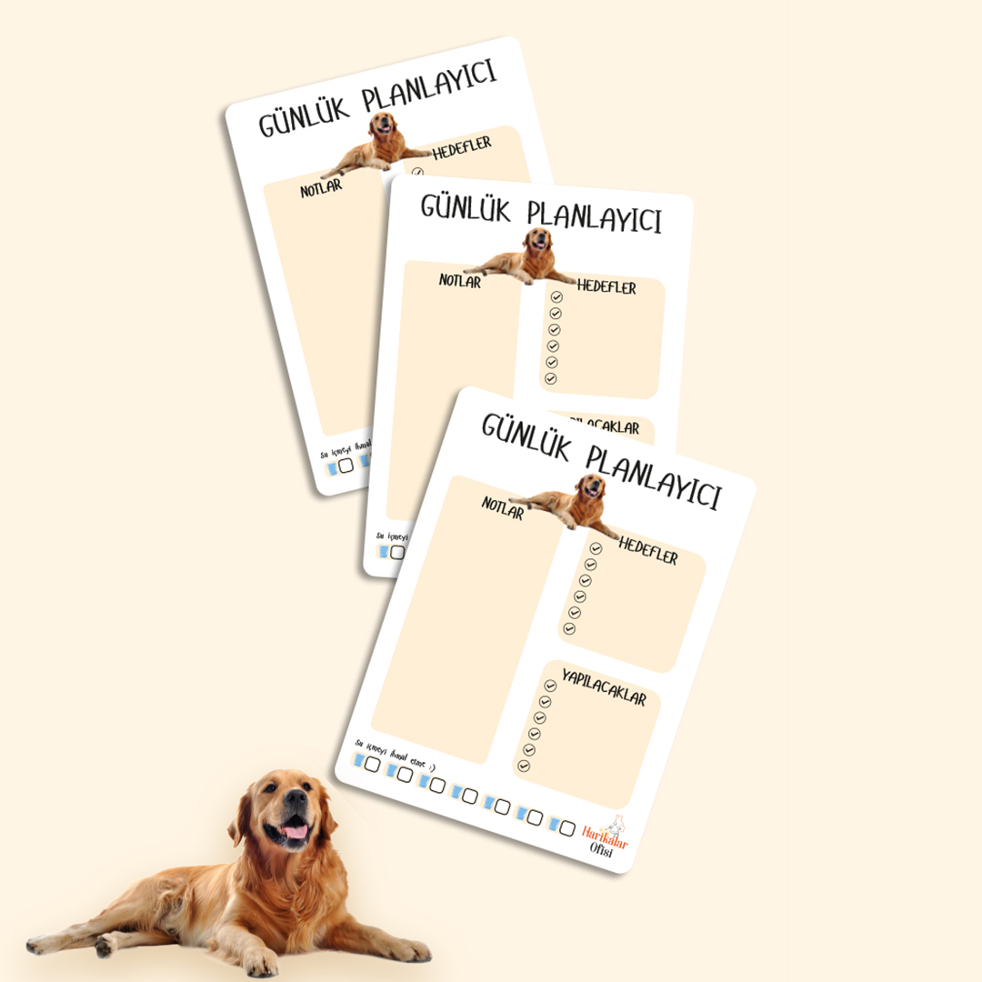 Köpek Tasarımlı 3'lü Planlayıcı Set