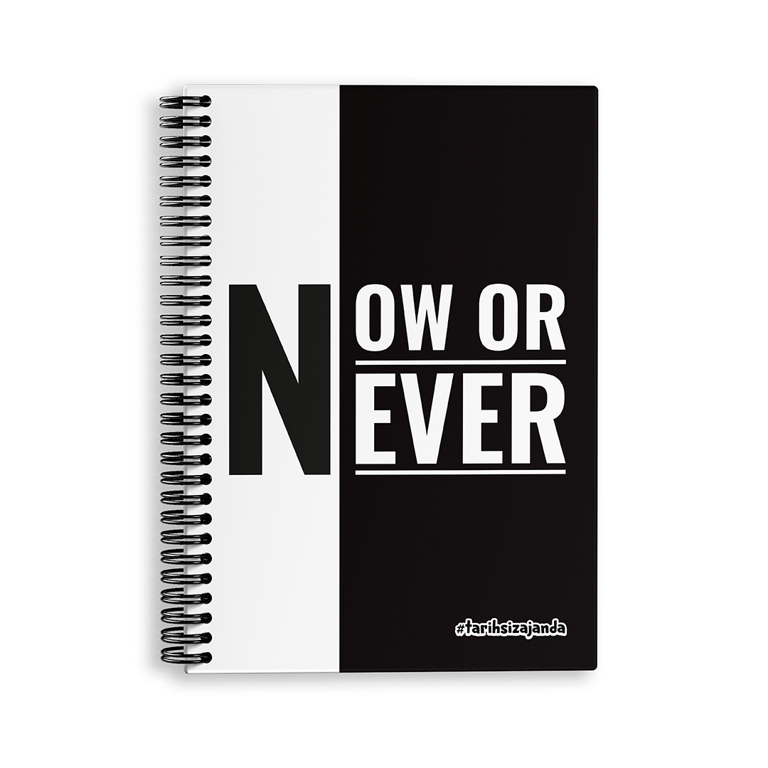 NOW or NEVER Temalı Sert Kapak A5 Tarihsiz Akademik Ajanda NOW or NEVER Temalı Sert Kapak A5 Tarihsiz Akademik Ajanda