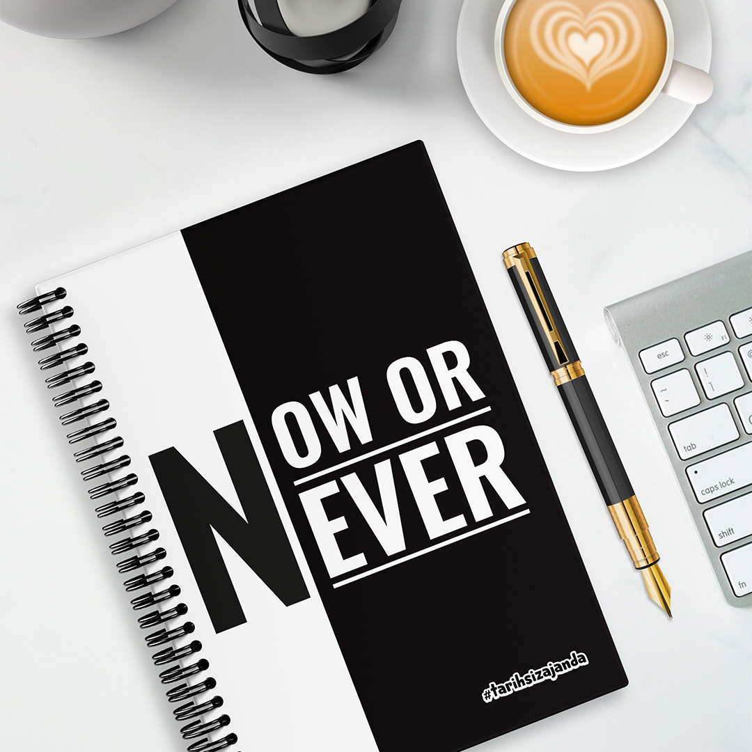 NOW or NEVER Temalı Sert Kapak A5 Tarihsiz Akademik Ajanda NOW or NEVER Temalı Sert Kapak A5 Tarihsiz Akademik Ajanda