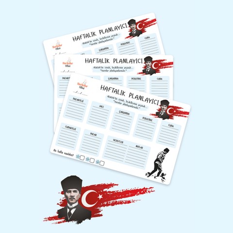 Atatürk Tasarımlı 3'lü Planlayıcı Set